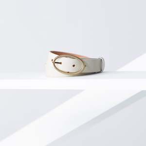 Infinite Leather Belt 25mm | gold cream saffiano