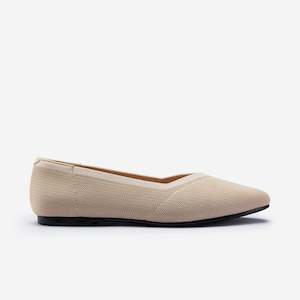 Footwear: Florence Ballet Flat | Nude Non-Leather