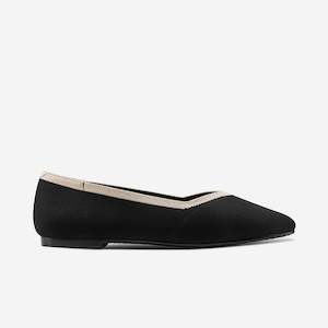 Footwear: Florence Ballet Flat | Black Non-Leather