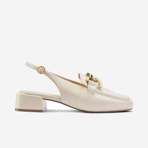 Footwear: Boston Slingback Loafer | Ivory Leather