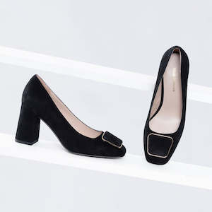 Julia Pump Heel | Black suede