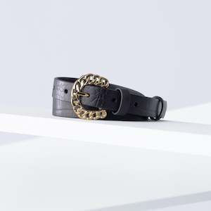 Harmony Leather Belt 19mm | gold black croc