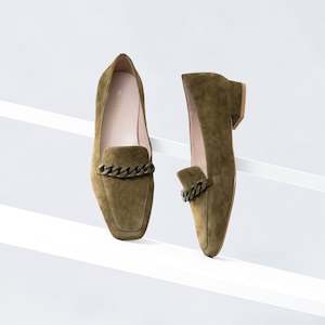 Katie Loafer | Olive suede