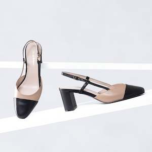 Mini Slingback Heel | Mocha/black combo