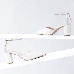 Footwear: Anna Heel | Off-white leather