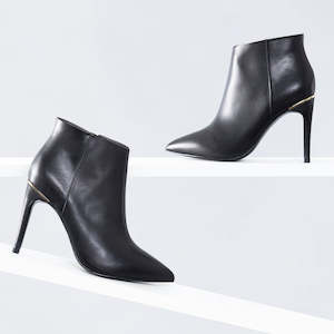 Footwear: Sage Ankle Boot | Black leather