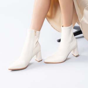 Footwear: Zella Ankle Boot | ivory leather