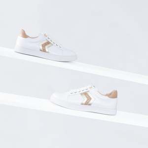 Glara Sneaker | White/Nude/Gold leather