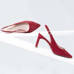 Asher Slingback Heel | Ruby suede