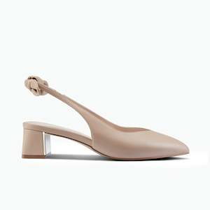 Hudson Slingback Heel | Nude leather