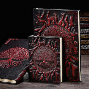 Beautiful Embossed Leather Notebook - Tree of Life