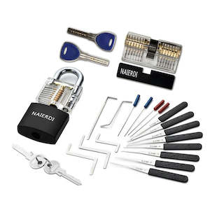 Complete Lock Picking kit - Transparent Practice Padlock Set