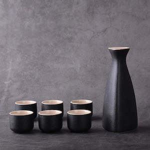 Ceramic Sake Cups & Dispenser - Japanese Style Home Retro Drinkware Sets