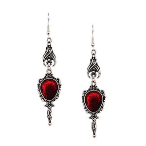 Vampire Bat Magic Mirror Drop Earrings