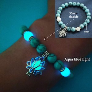 Luminous Natural Stone Healing Bracelet - Lotus Charm Beads