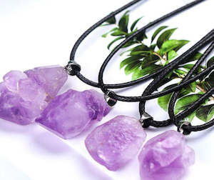 Natural Amethyst Reiki Healing Stone Pendant