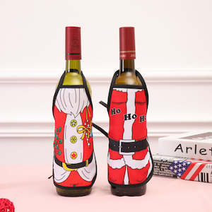 Mini Christmas Apron Wine Bottle Cover