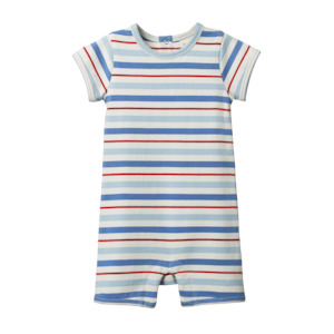 Quincy Romper Short Sleeve - Surf Stripe