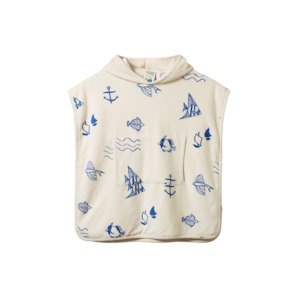 Clothing: Organic Cotton Poncho Towel - Atlantic