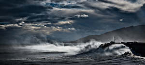 Stormy Cobden Breakwater