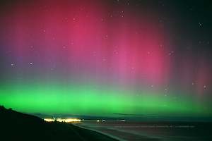 Beach: Aurora Australis Over Greymouth