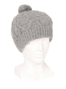 Lothlorian Possum Merino Clothing And Accessories: Cable Beanie with pompom