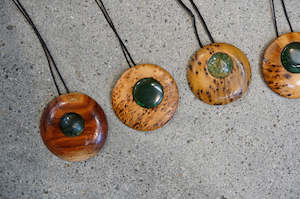 Native Wood: Ashley Tinnion - Koupra (silver pine) and Greenstone Pendant