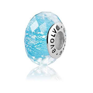 Murano Glass Evolve Charms: NZ Glaciers (faceted) Charm