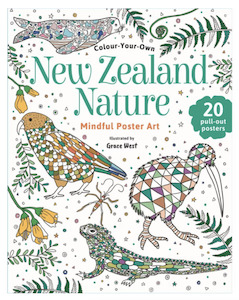 Books: New Zealand Nature Mindful Poster Art Colouring book