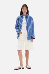 Womenswear: Ayla Stripe Long Sleeve Shirt | Royal/White