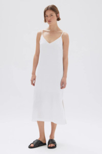 Vallory Linen Slip Dress | White