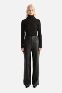 Core Relaxed Leather Pant | Black