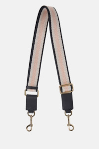 Feature Strap Webbing Black + White + Blush