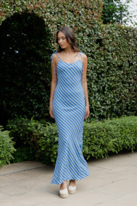 Camille Dress | Candy Blue Stripe