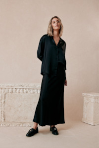 Womenswear: Enamoured Skirt Black Silk