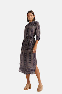 Womenswear: Pinpoint Dress | Midnight Aztec