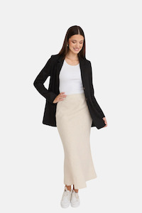 Womenswear: Bliss Natural Linen Bias Midi Skirt