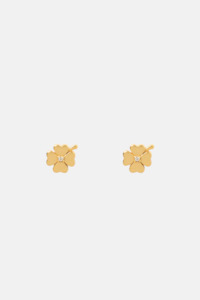 Four Leaf Clover Gold Studs