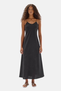 Heather Silk Blend Maxi Dress | Black