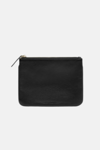 Zip Leather Pouch | Black