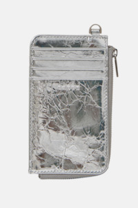 Womenswear: Winona Card Holder | Silver Crinkle