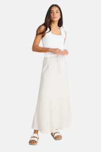 Summit Natural Tie Waist Bias Maxi Skirt