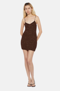 Delfinia Sequin Mini Dress | Chocolate