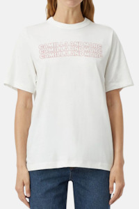 Tinsley Tee | Soft White w Crimson