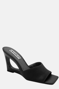 Womenswear: Ozi Wedge | Black Satin