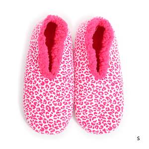 Sploshies - Women's Small Velvet Leopard Pink Foot Covering Slipper