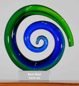 Old Product: Personalised Koru Spiral Green Blue 20 cm