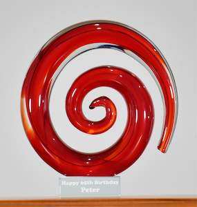 Old Product: Personalised Koru Spiral Red Black 17 cm