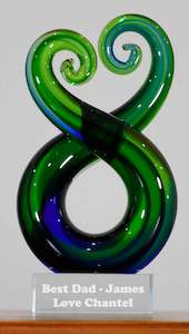 Old Product: Personalised Koru Pair Green Blue 15 cm