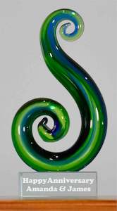 Personalised Koru Double Green Blue 15 cm